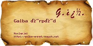 Galba Árpád névjegykártya