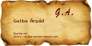 Galba Árpád névjegykártya