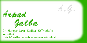 arpad galba business card